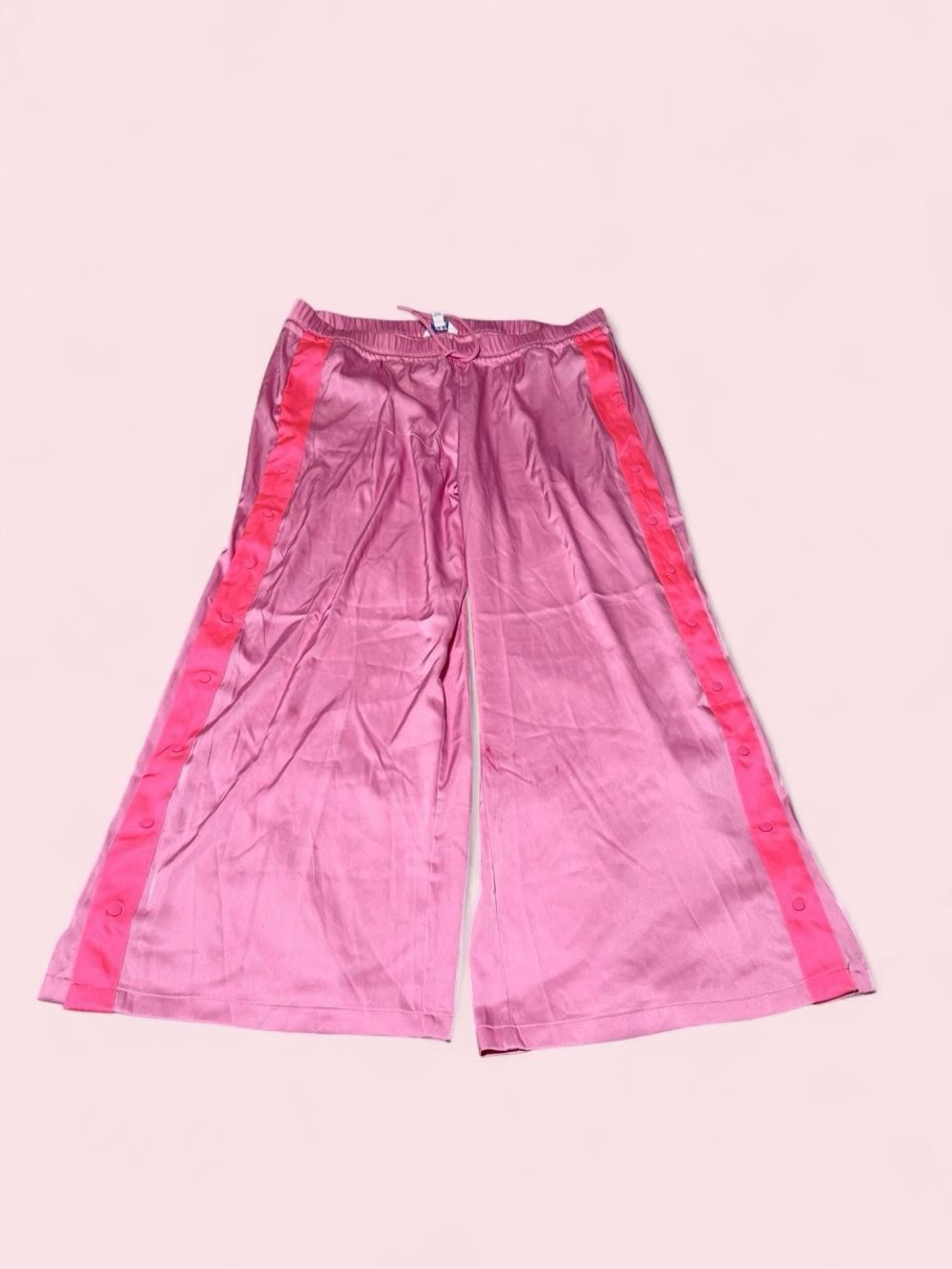 JoyLab Pink Wide-Leg Snap-Trim Track Pants